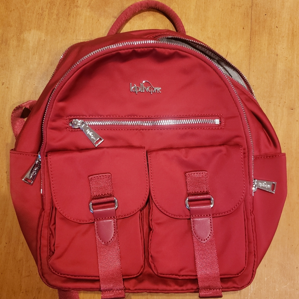 Kipling red Satin Backpack